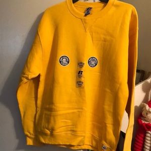 New Russell athletic crew sweat top medium in gold